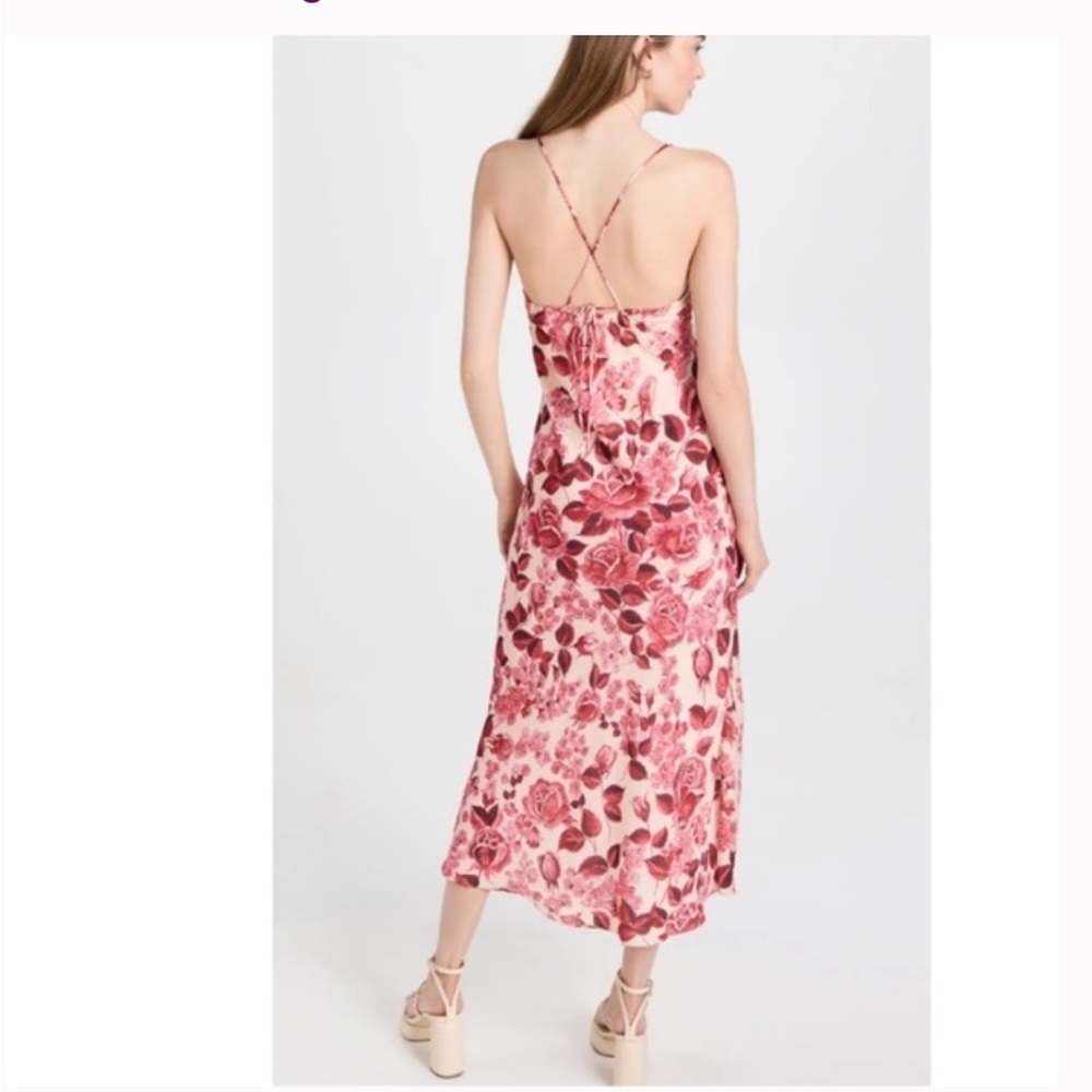 Favorite Daughter The Envy Slip Midi Dress in Rose Multi Size Large - Picture 3 of 10